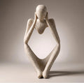 LargeThinker Statue, Modern Minimalist Meditation Sculpture for Home Decor, Contemporary Abstract Art Figurine, Resin Thinker Statue for Bookshelf Office Desk Shelf Decoration