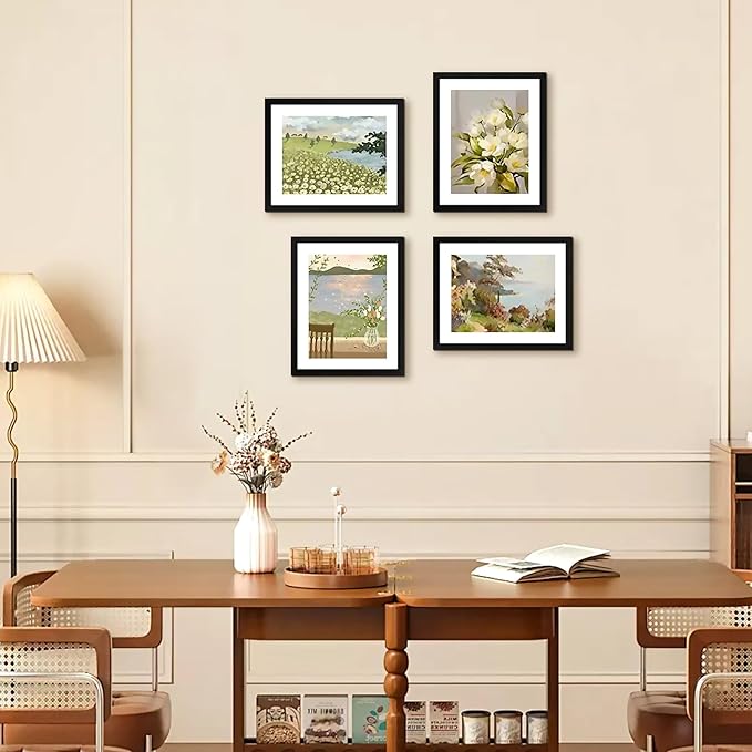 FIXSMITH 8.5x11 Picture Frame Set of 2, Photo Frame with HD Plexiglass, Display Pictures 6x8 with Mat or 8.5x11 Without Mat, Black Picture Frames Collage Wall Decor, Gallery Wall Frame