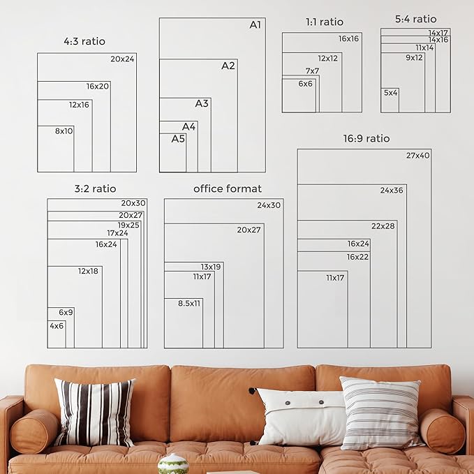 6x6 Metal Picture Frame - Black Aluminum Square Frames with Real Glass, Wall Mounting Horizontally or Vertically, Simple and Elegant Decor for Wall Gallery Poster Photo Frames, Black