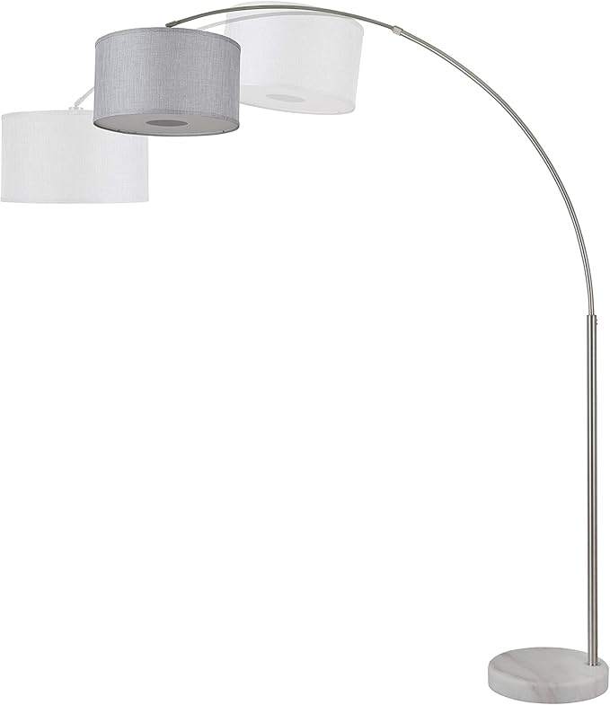 Major-Q Modern Arcing Floor Lamp - Tall Stand Up Arching Drum Shade - Large Contemporary Floor Lamp for Dining Rooms and Bedrooms - Corner Lamp for Office Lighting and Home Decor
