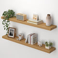 Heimlove Floating Shelves for Wall 40 Inch,Mounted Storage & Display Hanging Shelf with Invisible Brackets,for Bedroom,Living Room,Kitchen,Office,Set of 2,Oak Color