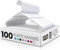 Utopia Home Plastic Hangers 100 Pack - Perfect Space Saving Clothes Hanger - Durable and Strong - Perfect Closet Organizers with Shoulder Grooves (White)
