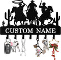 Syneiro Personalized Horse Key Holder Wall Mount, Custom Metal Keys Holder for Wall with Name, Wall Home Key Hanger Rack with Hooks for Entryway, Front Door, Living Room, Kitchen, Bathroom, Garden