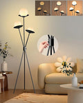 3 Globe Dimmable Tripod Floor Lamp, Mid Century Standing Lamps with 3Pcs 3000K Bulbs Included, Modern Black Tall Lamp for Living Room Bedroom Home Office Sofa Beside Corner Decor