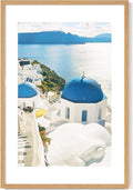 Axeman 20x30 Picture Frame with Mat for 16x24, Solid Oak Wood Poster Frame with Tempered Glass, Wooden 20''x30'' Minimalist Photo Frame with Wall Hooks Puzzle Frame for Art Photo and Prints, Natural