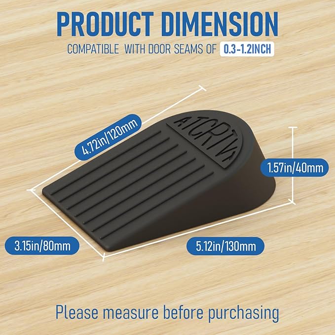 Rubber Widened Door Stopper Wedge – 1 Pack Black Door Stoppers Wedge