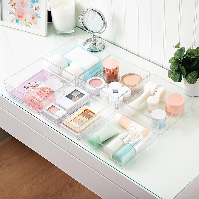 STORi SimpleSort 6-Piece Stackable Clear Drawer Organizer Set | 6" x 6" x 2"