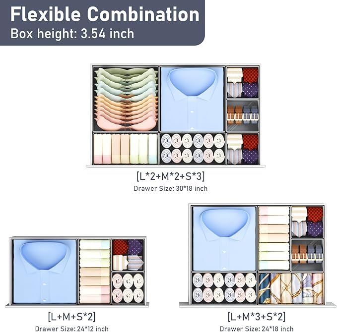DIMJ Drawer Organizer Clothes Storage