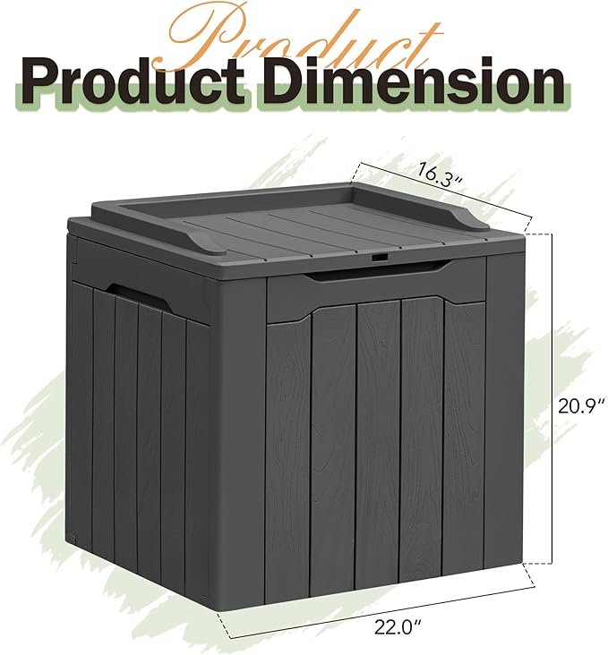 Greesum 31 Gallon Resin Deck Box All Weather Outdoor Storage Boxes for Patio Furniture Set,Outdoor Toys,Garden Tools,Gray