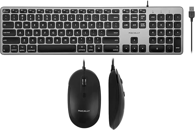 Macally Backlit Keyboard and Mouse Combo, Enhance Your Workflow