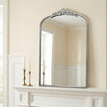 Micasso Vintage Traditional Silver Mirror: 24"x36" French Baroque Antique Mirror - Ornate Decorative Arched for Wall/Entryway/Fireplace/Hallway/Living Room - Home Decor for Bathroom