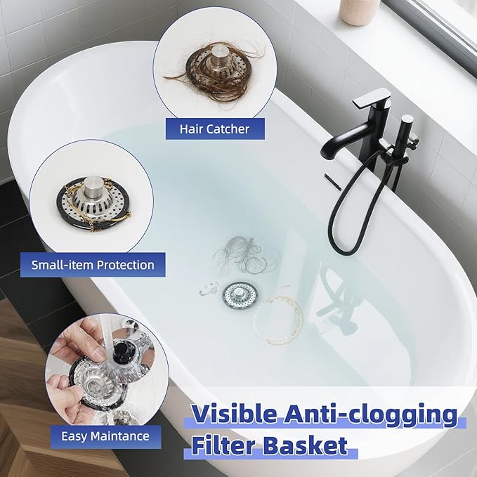 Metal 2 Pack Bathtub Drain Stopper