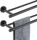 JQK Black Double Towel Bar, 20.5 Inch 304 Stainless Steel Thicken 0.8mm Towel Rack Bathroom, Towel Holder Matte Black Wall Mount, Useable Length 18 Inch 2 Pack, TB100L18-PB-P2