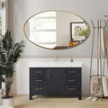 POZINO Beveled Oval Mirror, 28"x48" Brushed Gold Bathroom Mirror with Stainless Steel Frame, Modern Accent Wall Mirrors for Entryway Bedroom Hallway Living Room, Hangs Vertically or Horizontally