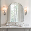 ANDY STAR Arched Mirror, 30 x 36 Inch Polished Chrome Wall Mirror in Stainless Steel Metal Frame, Arch Top Rounded Corner 1 Inch Deep Set Design Wall Mount Hangs Vertical