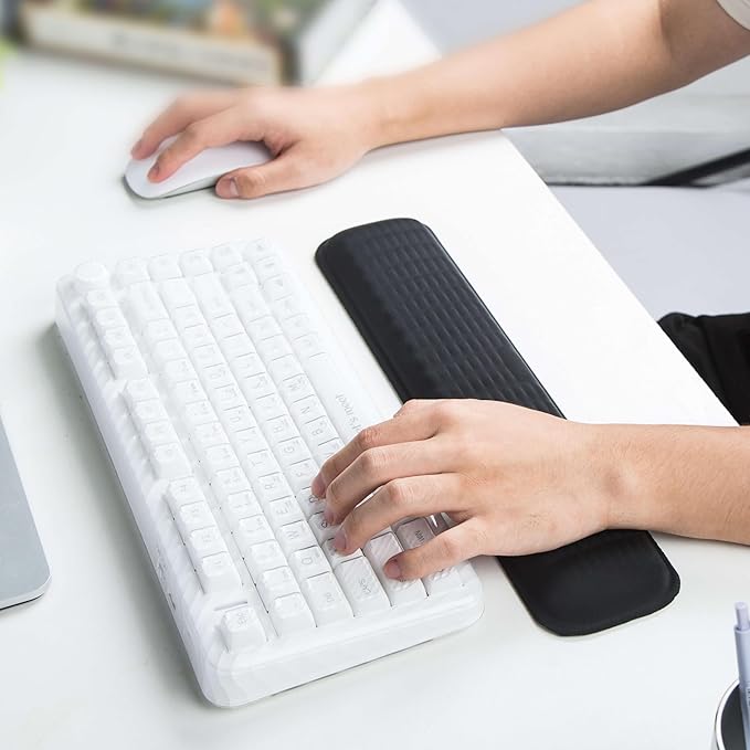 MEKASS Keyboard Wrist Rest for 60% Compact Keyboard, Ergonomic Soft Memory Foam Wrist Support with Non-Slip Silicone Base, Keyboard Pad Relieve Wrist Pain from Laptop, Computer, Typing(Classic Black)