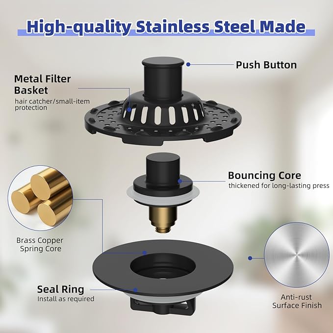 Metal 2 Pack Bathtub Drain Stopper