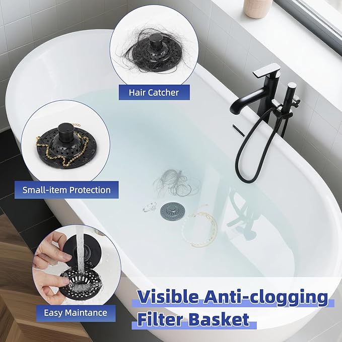 Metal 2 Pack Bathtub Drain Stopper
