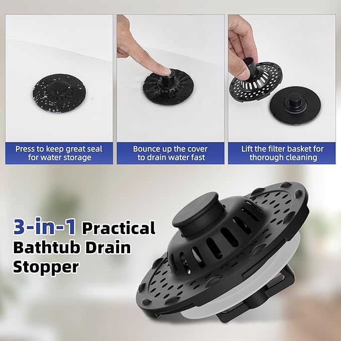 Metal 2 Pack Bathtub Drain Stopper