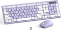 Wireless Keyboard and Mouse Combo, Full-Sized Wireless Keyboard and Adjustable DPI Mouse, 2.4GHz USB Receiver, Silent Keyboard and Mouse for PC, Windows, MAC, Desktop, Laptop(Purple)