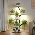 CODACE Plant Stand Indoor with Grow Lights, 6 Tiered Plant Shelf Indoor, 50" Corner Plant Stands for Indoor Plants, Lighted Tree-Shaped Plant Holder, Tall Flower Display Rack for Living Room