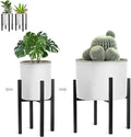 Sorbus Adjustable Metal Plant Stand – Mid Century Style Flower Pot Holder, 10 to 16 Inches Planter Stand for Modern Home Décor, Houseplants – Plant & Pot NOT INCLUDED (Black, 2 Pack)