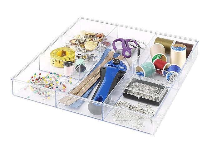 Whitmor Clear 6-Section Drawer Organizer |