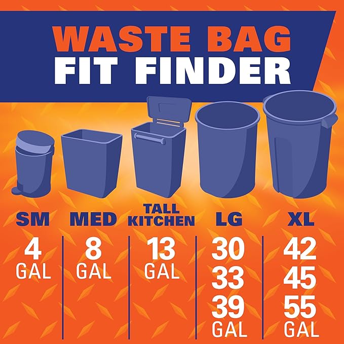 Hefty Ultra Strong 30 Gallon Trash Bags, Large Bags 30 Gallon Size, Break