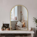 Arched Bathroom Mirror for Wall, 36" x 24" Gold Metal Frame Vanity Mirror, HD Glass Over Sink for Bathroom, Entryway, Bedroom