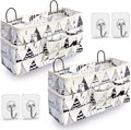 2pcs Large Wall Hanging Organizer Bag, Linen Fabric Door Hanging Storage Baskets