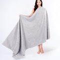 Cotton Paradise 100% Cotton Turkish Towel, Soft Absorbent Quick Dry, 40x80 Oversized Bath Sheet Towel, Silver Grey