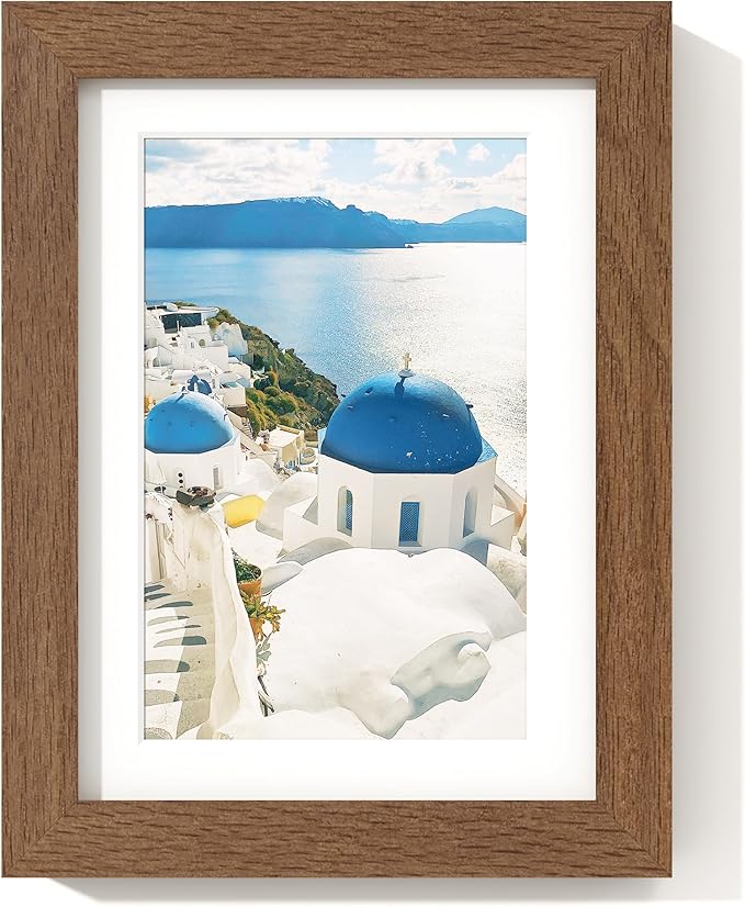 Axeman 5x7 Picture Frame | Solid Oak Wood Picture Frame | 5x7 Frame With Mat For 4x6 | 5 x 7 Photo Frame | 5x7 Wood Picture Frame | 5 By 7 Picture Frame | Hanging Hardware Included | Walnut