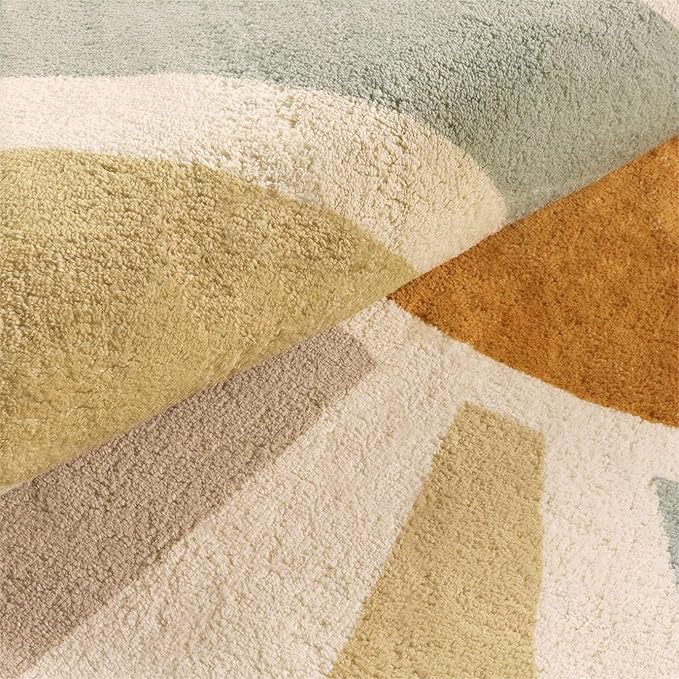 STARUIA Kids Rugs for Playroom & Nursery - 5'x7' Boho Washable Rainbow Area Rug, Non-Slip Soft Carpet for Classroom, Office & Dining Room