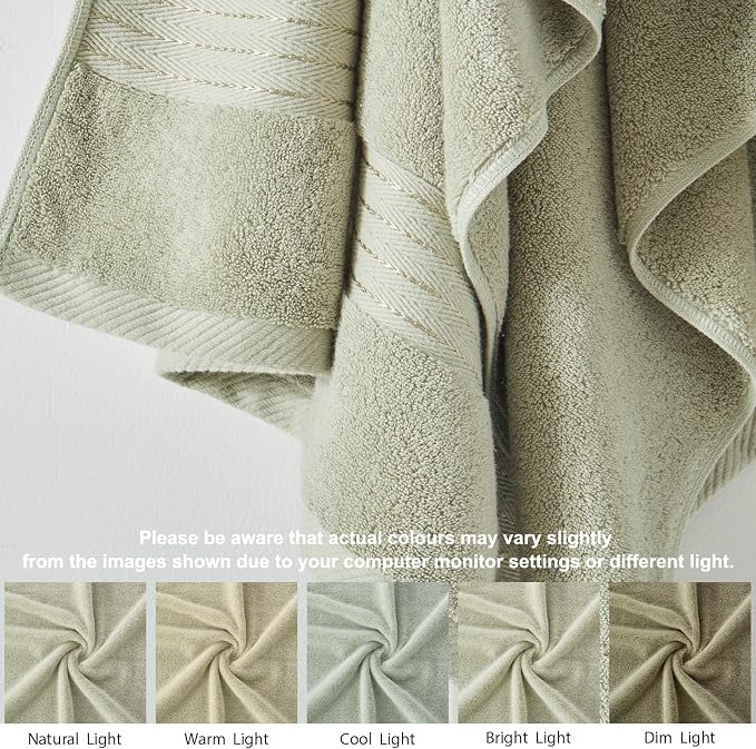 COZYART Sage Green Hand Towels for Bathroom 4 Pcs, 13x30 Cotton Guest Hands Towel Set Super Soft Absorbent Durable 650 GSM for Daily Use