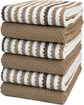 Premium Kitchen Towels | Large Cotton Kitchen Hand Towels | Popcorn Striped