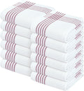 Waffle White & Burgundy Wine Dish Towels Set of 12, 100% Cotton, 16x26 inches, Reusable Cleaning Cloths for Drying Dishes, Quick Dry Kitchen Towel, Durable for Heavy-Duty Use