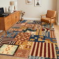 Washable 5x7 Area Rugs for Living Room, Abstract Geometric Tribal Colorful Throw Carpet, Washable Non Slip Low Pile Indoor Rug for Bedroom Dining Room Office Home Hardwood Floor