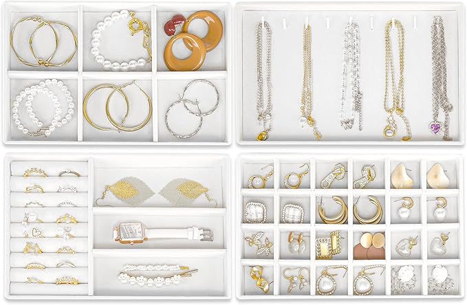 Cirhy 4 Stackable Jewelry Organizer Trays