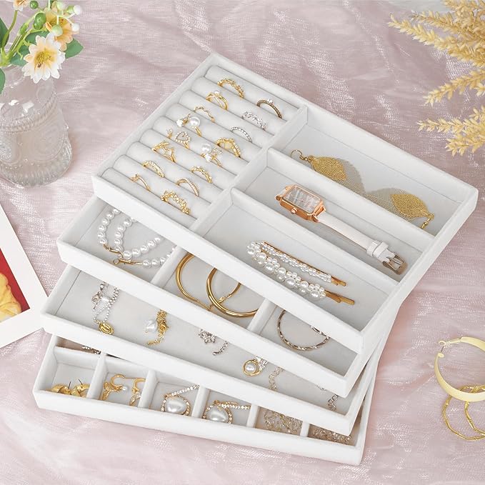 Cirhy 4 Stackable Jewelry Organizer Trays