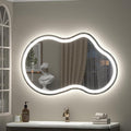 24x36 Inch Asymmetrical LED Bathroom Mirror, Irregular Cloud LED Lighted Vanity Mirror with Lights for Wall, Anti-Fog, Dimmable, 3 Colors, Memory (Horizontal/Vertical)