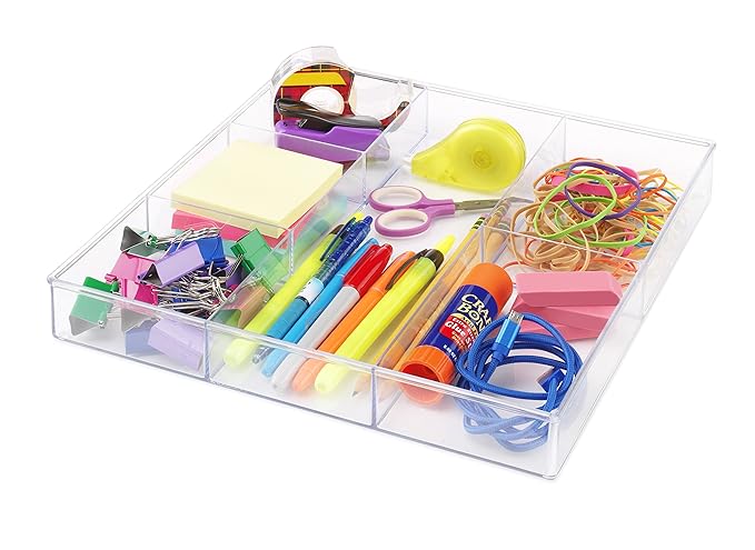Whitmor Clear 6-Section Drawer Organizer |