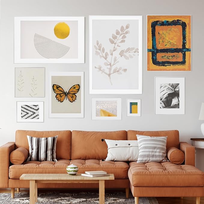 8x10 Picture Frame - 8 by 10 Metal Picture Frame With Mat | 8 x 10 Aluminum Photo Frame | Plexiglass And Hanging Hardware Included | 8x10 Gold Frame | Set of 3, Silver