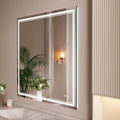 WTTY LED Bathroom Mirror 31.5"x48" with Back and Front Light,Modern LED Mirror for Bathroom,Dimmable Lighted Bathroom Vanity Mirror with Anti-Fog,Memory Function,Shatter-Proof,Wall Mounted