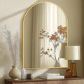 Arched Bathroom Mirror for Wall, 40" x 28" Gold Metal Frame Vanity Mirror, HD Glass Over Sink for Bathroom, Entryway, Bedroom