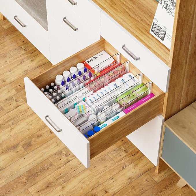 Yieach 5 Pack 6 Inch Tall Acrylic Drawer Divider