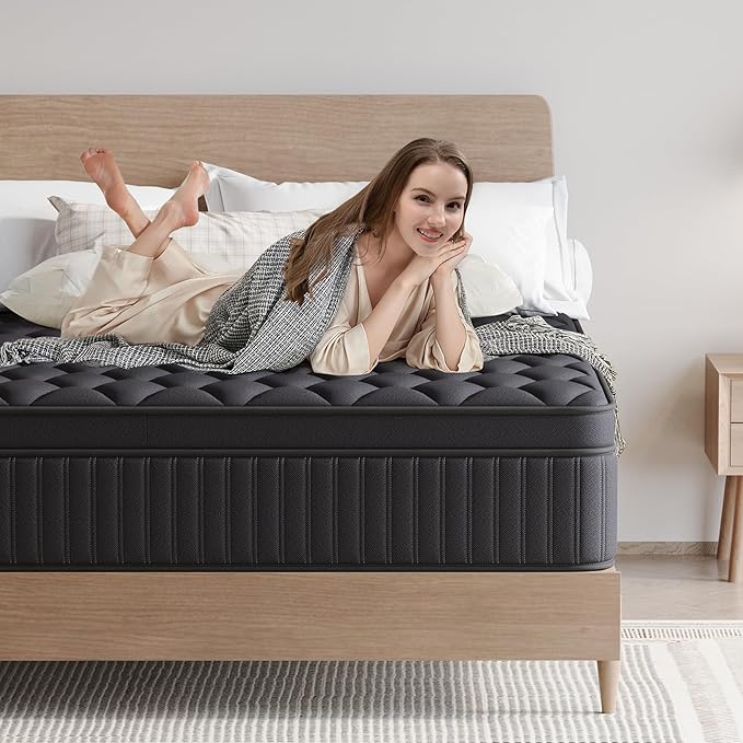 Full Mattress, 12 Inch Full Medium Firm Hybrid Mattress in a Box, Individual Pocket Spring for Pressure Relief & Motion Isolation, Reinforced Edge Support, CertiPUR-US Certified