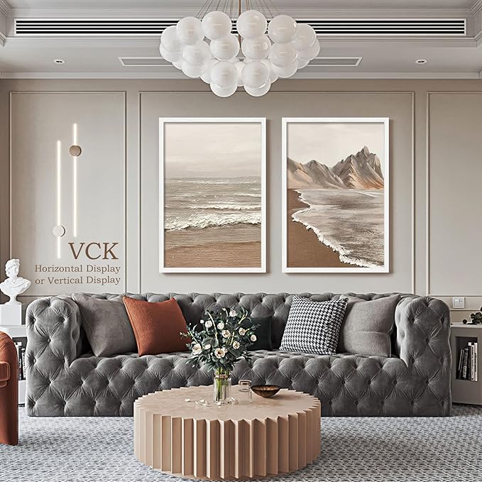 VCK 27x40 Solid Wood Poster Frames, White Exclusive Woodgrain Picture Frame, Wall Mounting Hanging
