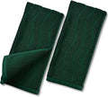 Jacquotha 2-Piece Hand Towels Set in Forest Green, Wavy Striped Jacquard Towels