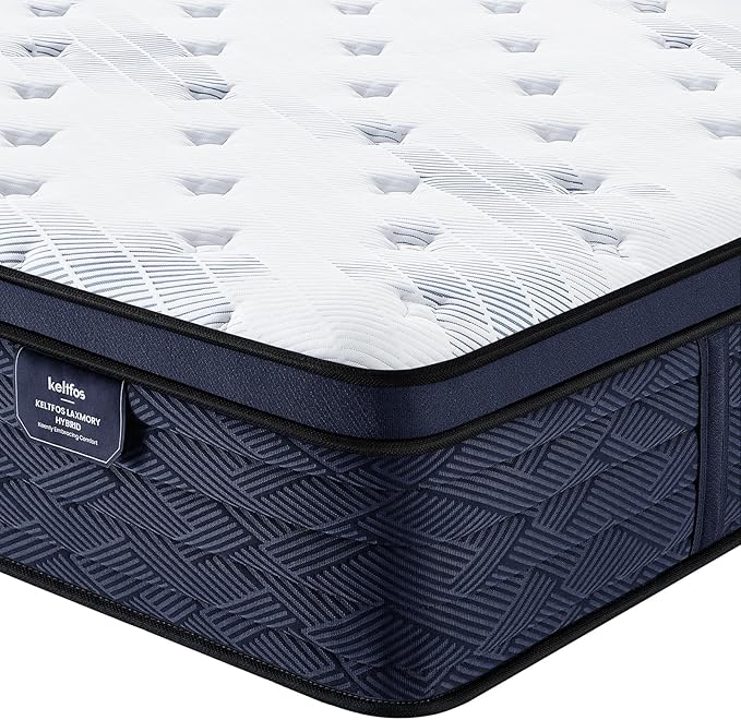 12 Inch Full Size Mattress, Responsive Support Spine Health, Dynamic Pressure Relief, Hybrid Latex Memory Foam with Pocket Springs Mattresses in a Box, CertiPUR-US Certified, Medium Firm