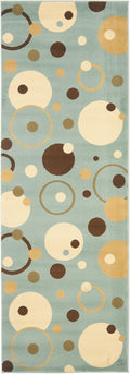 SAFAVIEH Porcello Collection 2'4" x 9' Blue/Multi PRL6851 Mid-Century Modern Abstract Non-Shedding Living Room Entryway Foyer Hallway Bedroom Runner Rug